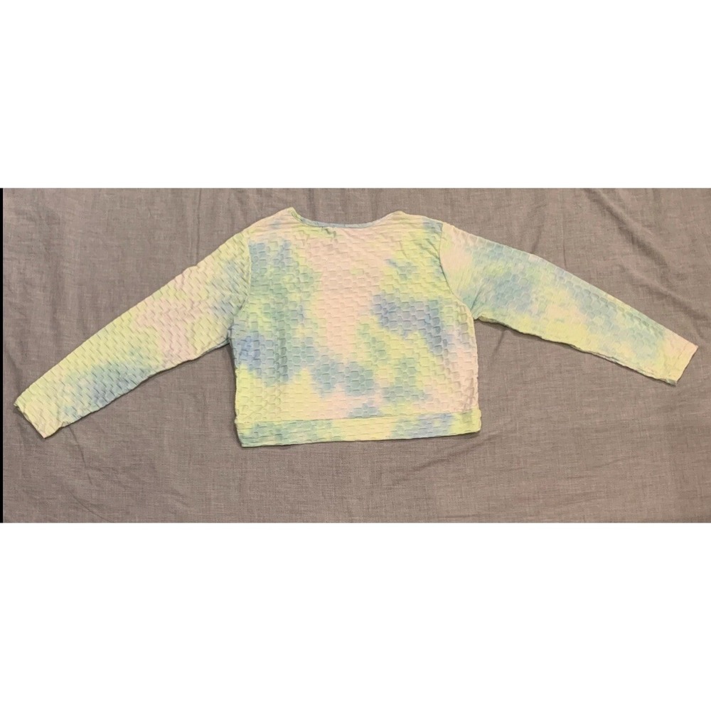 Hot Kiss Crop Top Women's XL Long Sleeve Shirt Multicolor Stretchy - Picture 2 of 6